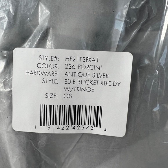 Rebecca Minkoff Edie Bucket Crossbody With Fringe, Porcini - Picture 15 of 15